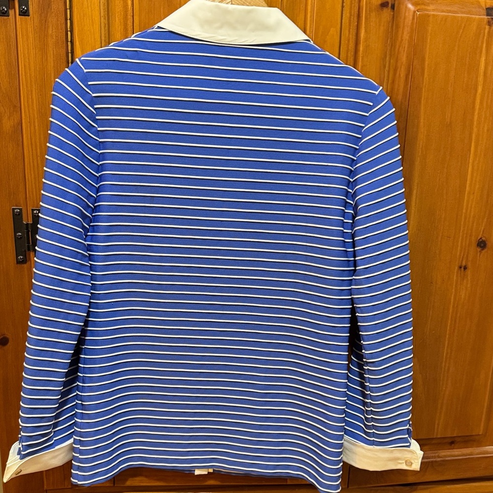 Sara Campbell Blue and White Striped Jacket or Shirt - Picture 10 of 11
